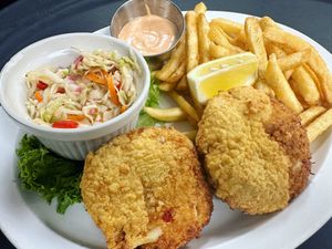Vegan "Crab" Cakes at Pangea Tavern in Avon