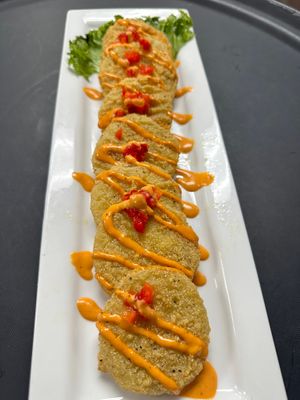 Vegan Fried Green Tomatoes at Pangea Tavern in Avon