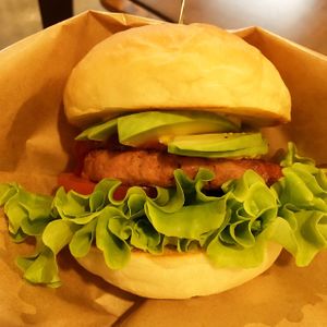 Avocado Burger is amazing! at Terra Burger & Bowl in Tokyo