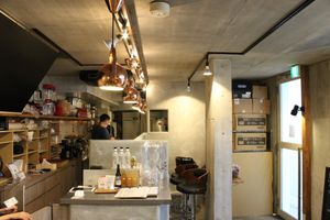 Interior - counter seats at Terra Burger & Bowl in Tokyo