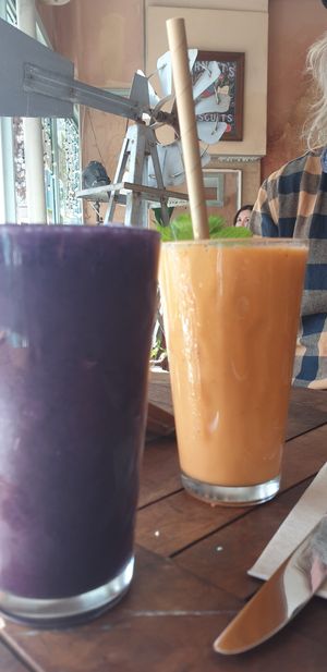 Oxytocin and Serotonin smoothies! at Hippocrates Healthy Eatery in Randwick