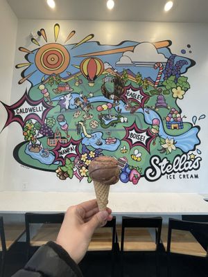 Their cute mural!   at Stella's Ice Cream - N 8th St in Boise