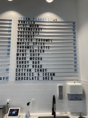 The vegan flavor options. Holy crap so many choices!   at Stella's Ice Cream - N 8th St in Boise