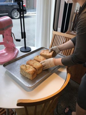 Veggie bread just fresh out of the oven.. delicious smell  at Zero Table in Daegu