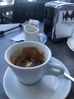 espresso doppio with soy milk  at Riviera Bistrot Pasticceria in Alassio
