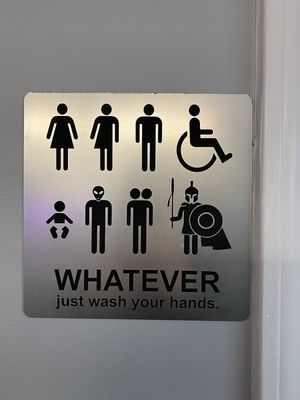 Bathroom sign  at White Birch Eatery in Goffstown