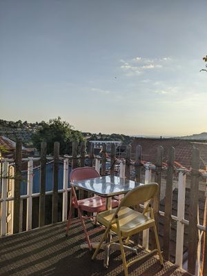 Roof terrace at Karibu Vegan Bar & Kitchen in Stroud