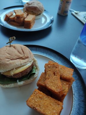 Burger at Karibu Vegan Bar & Kitchen in Stroud
