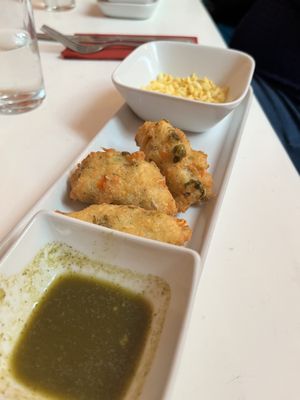 Rice Fritters   at Karibu Vegan Bar & Kitchen in Stroud