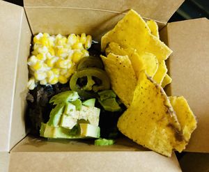 Nachos & beans   at Karibu Vegan Bar & Kitchen in Stroud