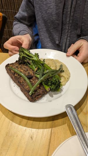 Nut roast mains at Karibu Vegan Bar & Kitchen in Stroud