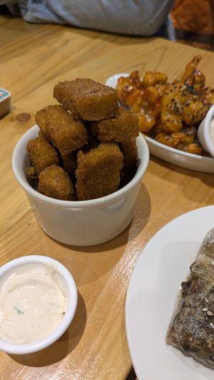 Polenta starter at Karibu Vegan Bar & Kitchen in Stroud