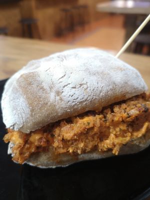 Pincho de picadillo vegan at Cerveceria La Raposa in Oviedo