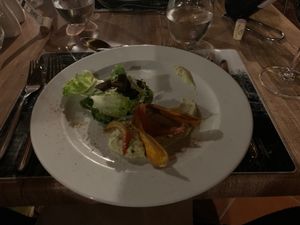 Hummus with sweet potato starter (half portion as shared between two) at Quinta Do Furão in Santana