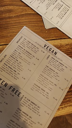 Vegan Menu at Anna's Cafe-Bar-Convenience in Weir