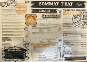 Our regular menu to keep the omnivores happy! at Anna's Cafe-Bar-Convenience in Weir