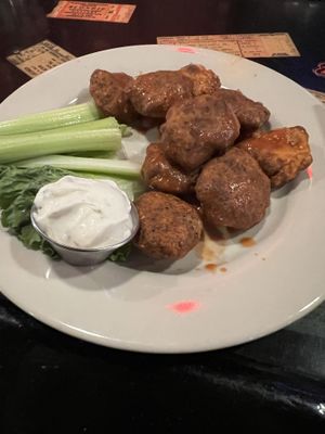 Vegan chick(pea) wings in hot buffalo sauce   at Stella's Lounge in Grand Rapids
