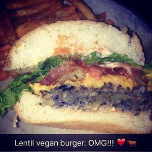 lentil vegan burger  at Stella's Lounge in Grand Rapids