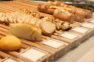 Multiple choices of bread at Blue Globe in Tokyo
