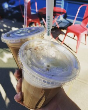 Lavender Mocha's w/ almond milk at Carabello Coffee in Newport