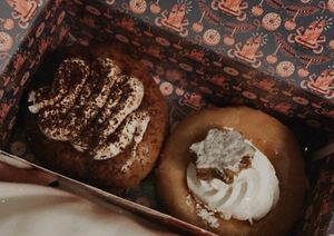 Tiramisu charity donut and Zimtstern  at Brammibal's Donuts - Alexanderplatz in Berlin