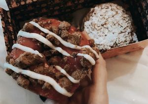 Limited cherry spekulatius and Bienenstich  at Brammibal's Donuts - Alexanderplatz in Berlin