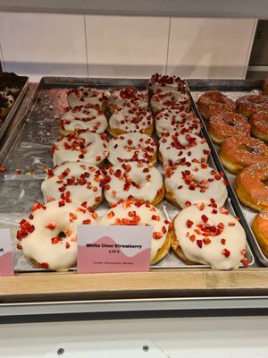 White Choc Strawberry at Brammibal's Donuts - Alexanderplatz in Berlin