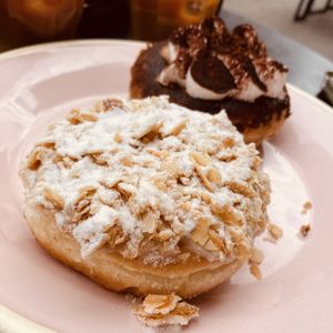 Bienenstich and Tiramisu donuts  at Brammibal's Donuts - Alexanderplatz in Berlin