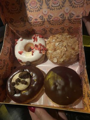 Strawberry , Zupkuchen, Bienenstich und Bosten Creme  at Brammibal's Donuts - Alexanderplatz in Berlin