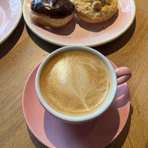 Cappuccino   at Brammibal's Donuts - Alexanderplatz in Berlin