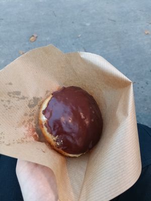 Boston cream donut at Brammibal's Donuts - Alexanderplatz in Berlin