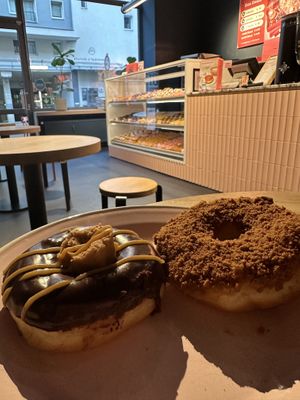 Louts + Chocolate Peanut Fudge Donut 🍩   at Brammibal's Donuts - Alexanderplatz in Berlin