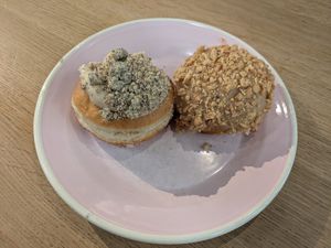 The PB&J donut (right) is amazing and I'm very sad it was only available in March. at Brammibal's Donuts - Alexanderplatz in Berlin