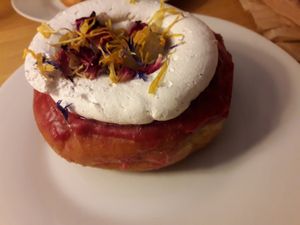 Pear and blueberry filling! Amazing! at Brammibal's Donuts - Alexanderplatz in Berlin