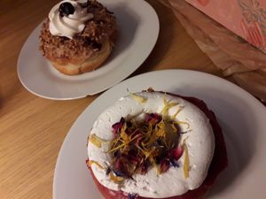 2 vegan donuts at Brammibal's Donuts - Alexanderplatz in Berlin