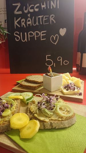 Vegan and vegitarian Sandwiches, typical austrian  at Extrazimmer AG in Wels