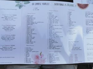 Menue at Terre Adélice in Lyon