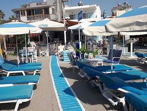 The Beach at Nick's Restaurant Bar in Kos