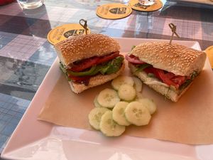 A nice vegan baguette . at Nick's Restaurant Bar in Kos
