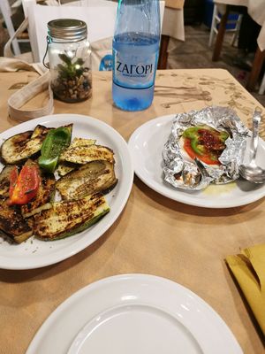 Grilled veggies and vegan feta at Mom's Kitchen in Kos