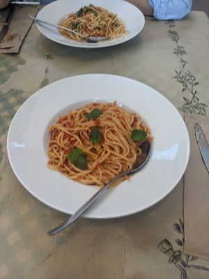 Spaghetti napolitana at Mom's Kitchen in Kos