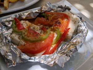 Vegan grilled Feta at Mom's Kitchen in Kos