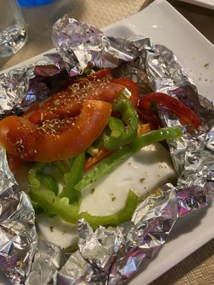 Baked vegan Feta  at Mom's Kitchen in Kos