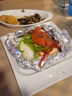 Grilled Vegan Feta at Mom's Kitchen in Kos