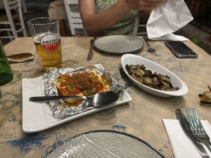 Baked feta and garlic mushrooms  at Mom's Kitchen in Kos