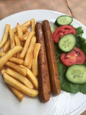 Tofu hotdogs very nice 👍  at Mom's Kitchen in Kos