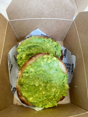 Avocado bagel at The Bearded Baker in Edinburgh