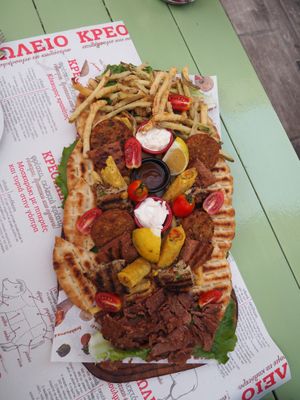 Vegan mixed plate at Mitato Grill in Nafplion