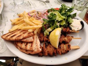 Large plate souvlaki at Mitato Grill in Nafplion