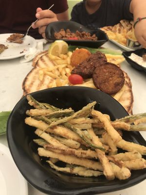 Vegan big plate with everything! Unfortunately, we habe eaten the most before I have taken the picture. Sorry!  at Mitato Grill in Nafplion